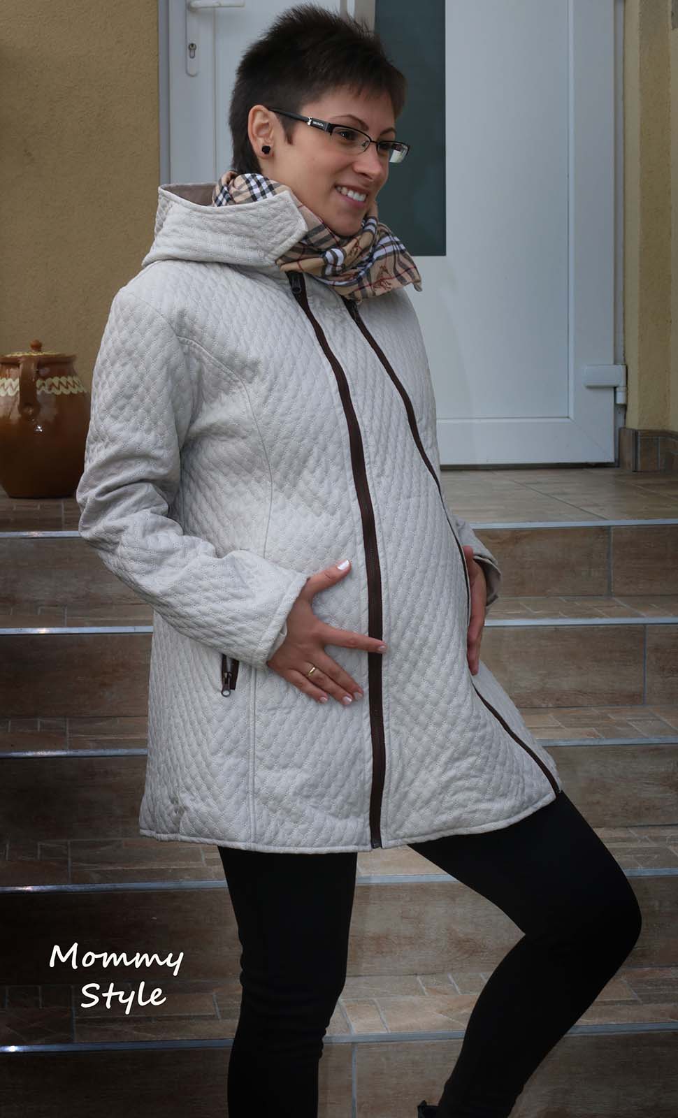 Mommy Style elől betétes kismama kabát